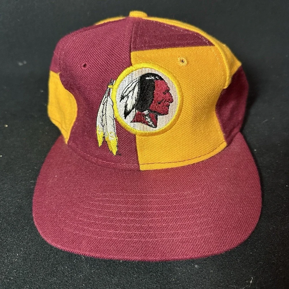 Washington Vintage Football Team NFL Color Block SnapBack Hat 90's Cap